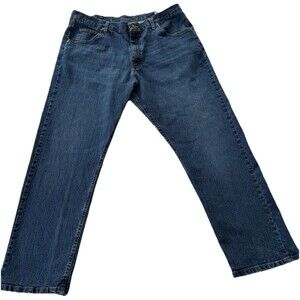 Wrangler Jeans Men’s 38x30 Regular Fit Straight Leg Medium Wash Faded Blue Denim